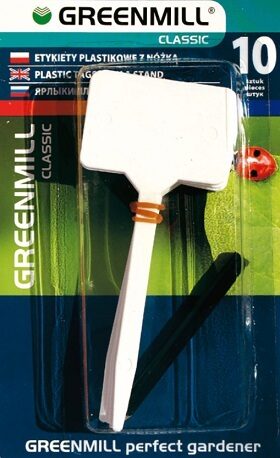 Uzrakstu plāksnītes baltas augu marķēšanai ar zīmuli  10 gab GREENMILL