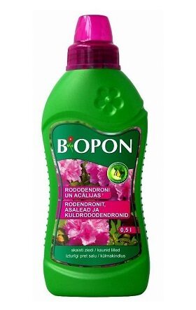 Šķidrais mēslojums RODODENDRONIEM UN ACĀLIJĀM 0.5 l Bopon (Biopon)