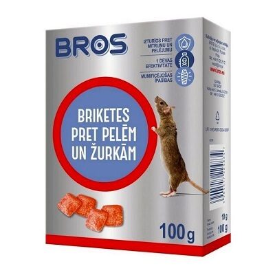 Briketes pret pelēm un žurkām 100 g BROS