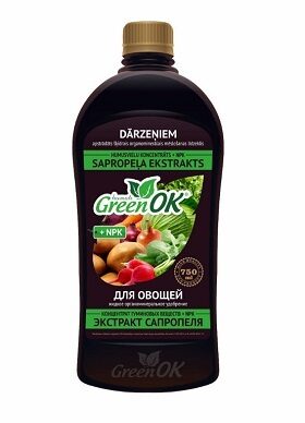 Sapropeļa mēslojums-ekstrakts +NPK DĀRZEŅIEM 750 ml GreenOK