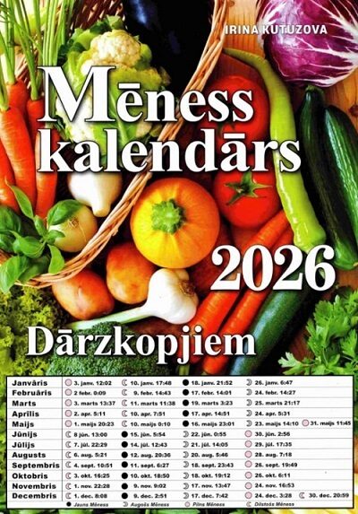 Mēness kalendārs dārzkopjiem 2026 Mikot