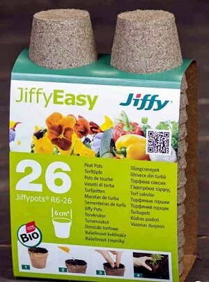 Kūdras podiņi JiffyEasy R6-26 (32 gab) Jiffy 