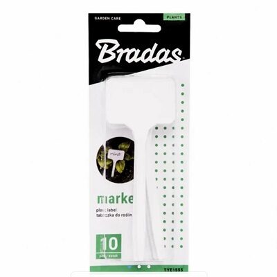 Uzrakstu plāksnītes baltas augu marķēšanai  10 gab Bradas