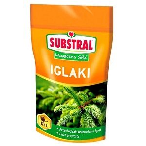 SUBSTRAL -  šķīstošais mēslojums skujkokiem NPK 30+10+10% (m/m) ar mikroelementu maisījumu  350 g Evergreen Garden Care