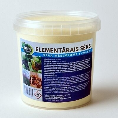Elementārais sērs / Sēra mēslojums S-99.9% 0.5 kg Emin Dārzam
