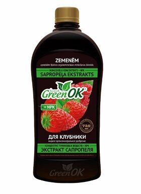  Sapropeļa mēslojums-ekstrakts +NPK ZEMENĒM 750 ml GreenOK