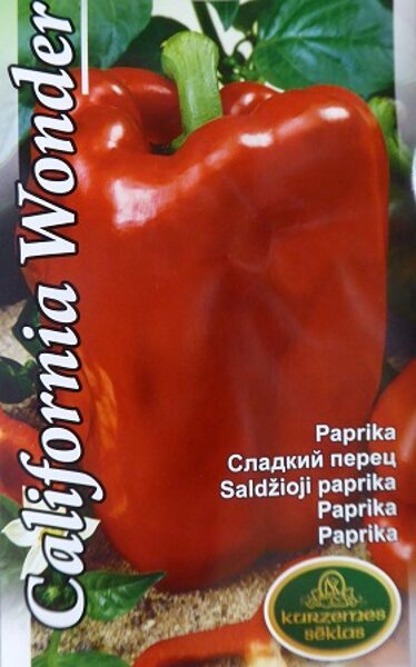 Paprika saldā California Wonder 0.5 g Kurzemes Sēklas A.P.