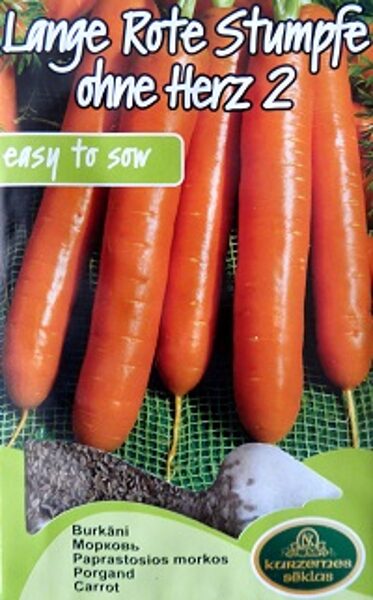 Burkāni Lange Rote Stumpfe ohne Herz 2 3 g Kurzemes Sēklas