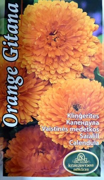 Ārstniecības kliņģerīte Orange Gitana 2 g Kurzemes Sēklas A.P.