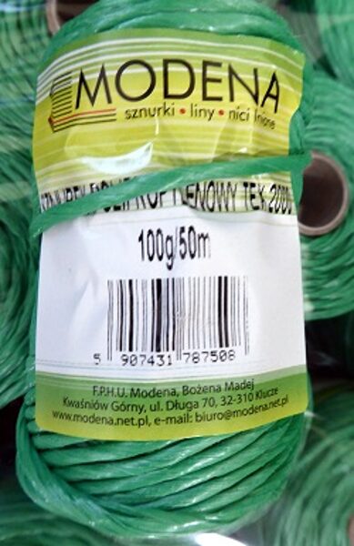 Polipropilēna aukla krāsaina tex 2000 100 g/ 50 m