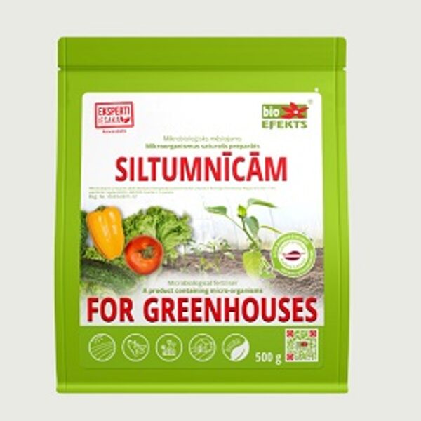 Mikrobioloģisks mēslojums siltumnīcām 500 gr / 10 m2 1 gab Bioefekts