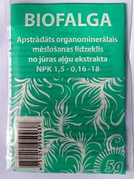  Organominerālais mēslojums Biofalga - jūras aļģu ekstrakts 5 g