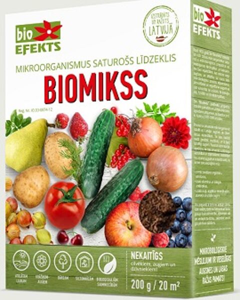 Biomikss - augu ražības palielināšanai un slimību profilaksei 200 g / 20 m2  Bioefekts
