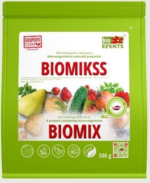 Biomikss - augu ražības palielināšanai un slimību profilaksei 500 g / 50 m2 Bioefekts