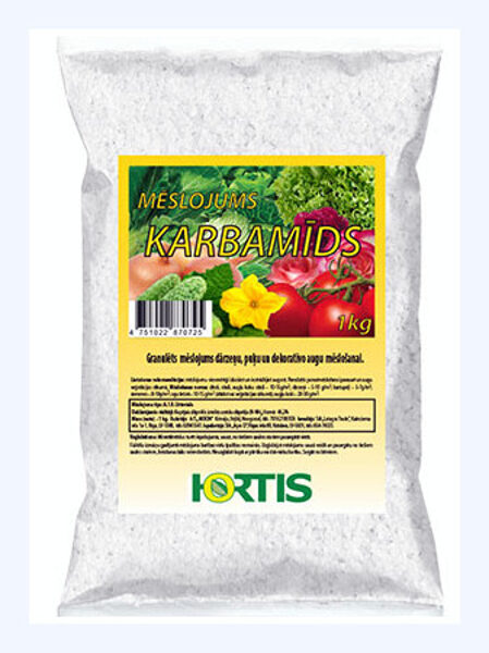  Granulētais minerālmēslojums KARBAMĪDS (URĪNVIELA) 1 kg HORTIS