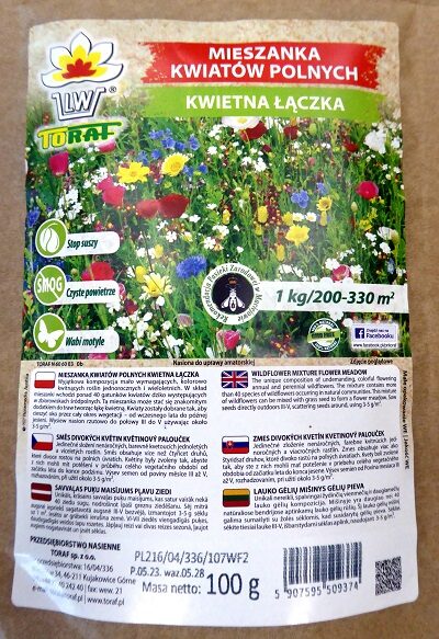 Savvaļas ziedu maisījums ZIEDU PĻAVA (1kg/200-330m2) 100 g TORAF 